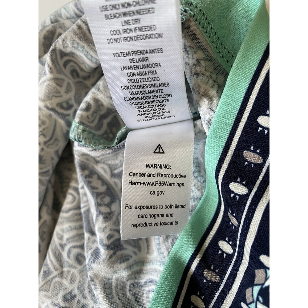 Paisley Size2X Dress Aqua Blue‎ Black White Career Studio One New York NWT Comfy - Picture 7 of 10